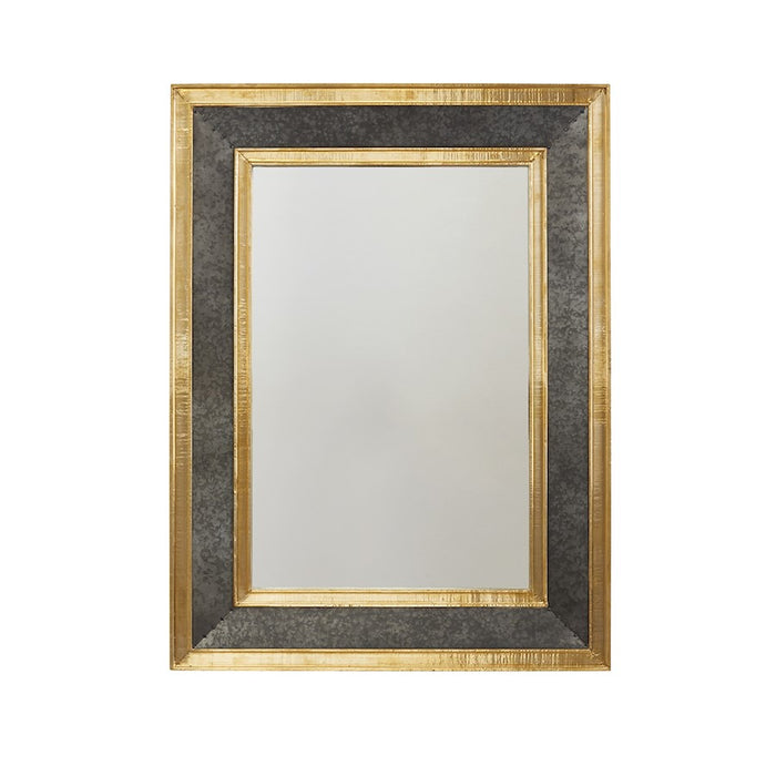 Capital Lighting Metal Frame 27" Mirror, Galvanized Black/Brass
