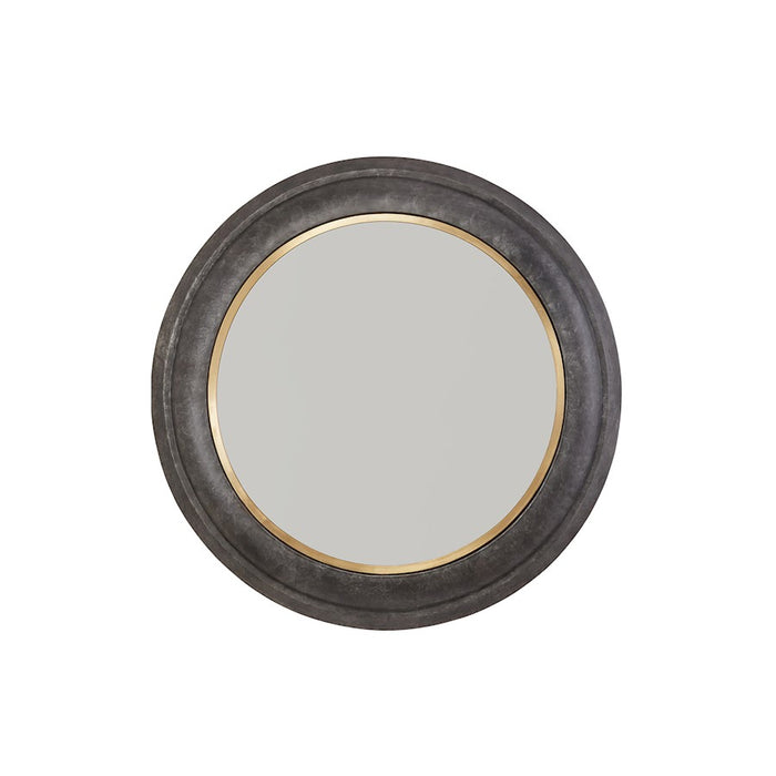 Capital Lighting Metal Frame 32" Mirror, Galvanized Black/Brass