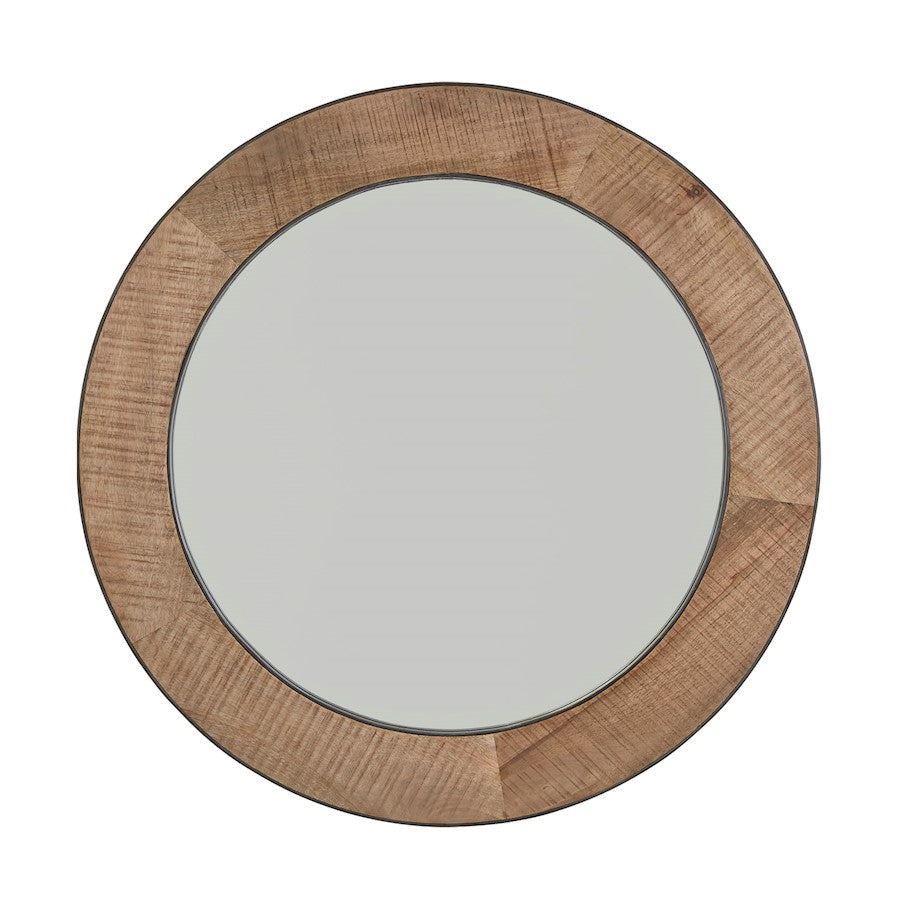 Capital Lighting Mirror, Natural Rough Sawn Wood with Zinc Metal