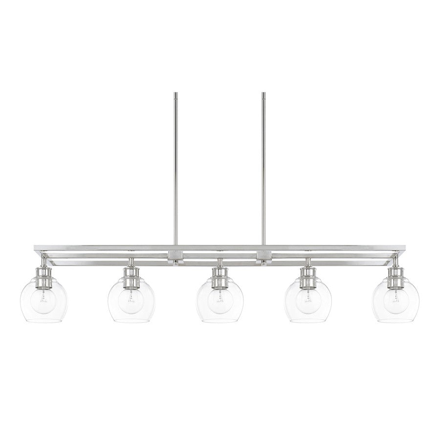 Capital Lighting Mid-Century 5 Light Island, Polished Nickel - 821151PN-426