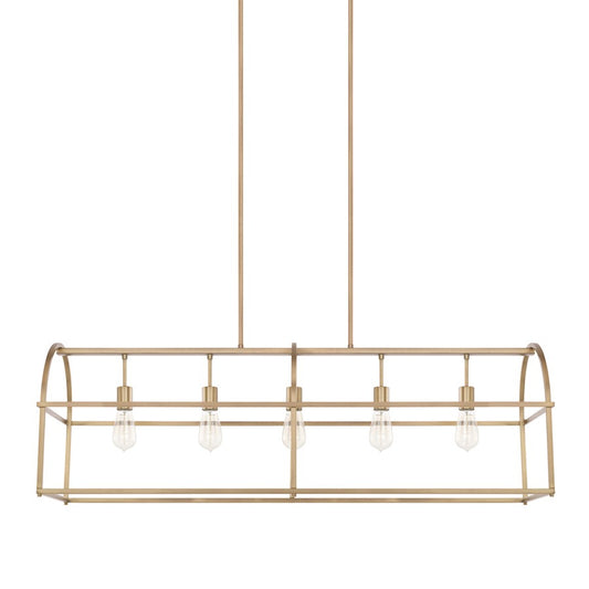 HomePlace by Capital Lighting 5 Light Island, Aged Brass - 825751AD