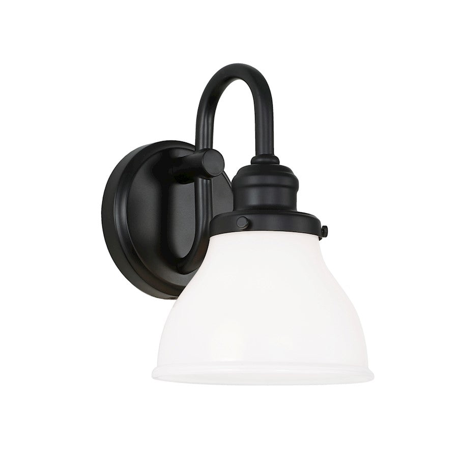 Capital Lighting Baxter 1 Light Sconce in Matte Black/Milk - 8301MB-128