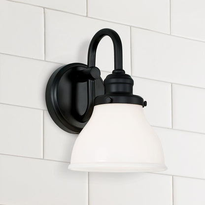 1 Light Wall Sconce, Matte Black