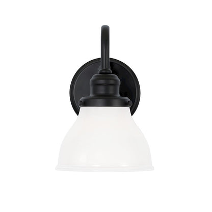 1 Light Wall Sconce, Matte Black