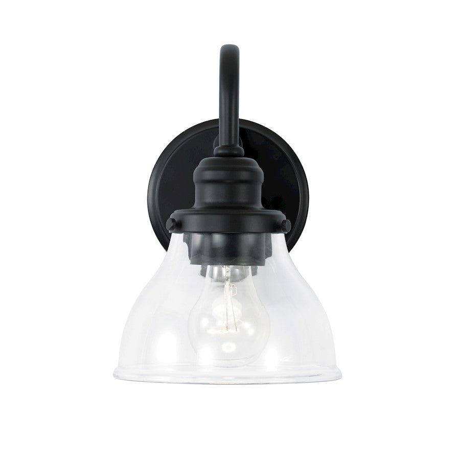 1 Light Wall Sconce, Matte Black