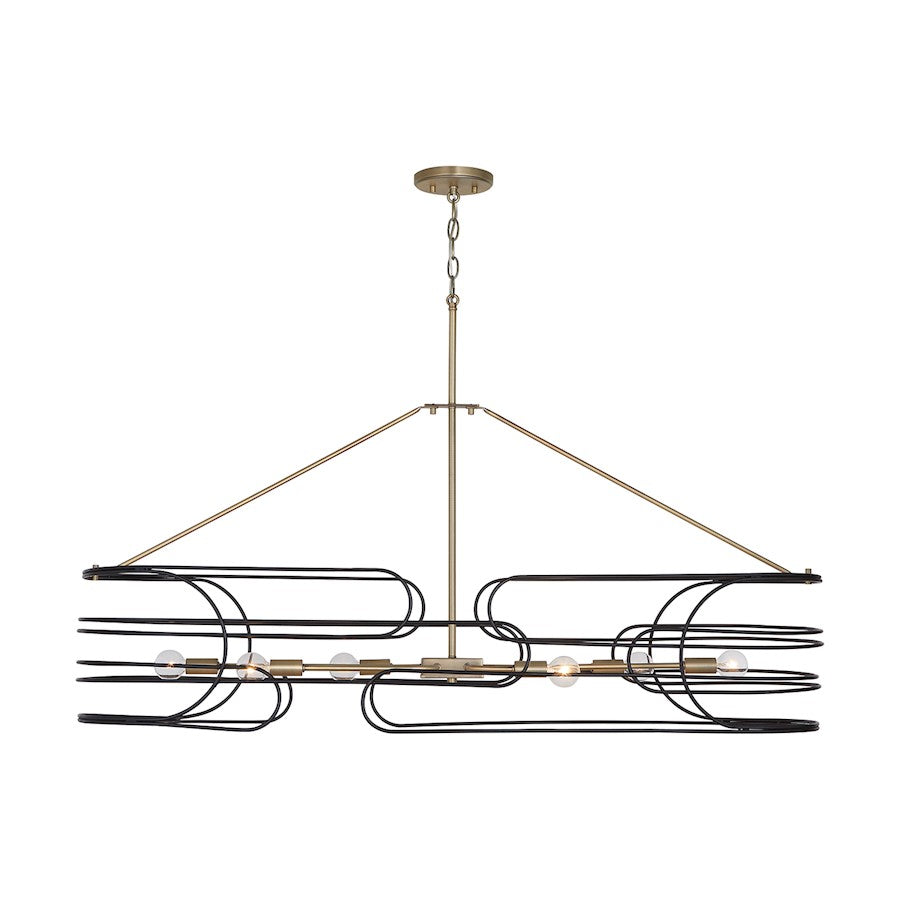 Capital Lighting Arlo 6 Light Island, Aged Brass and Black