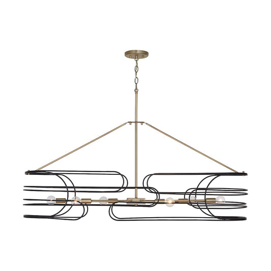 Capital Lighting Arlo 6 Light Island, Aged Brass and Black