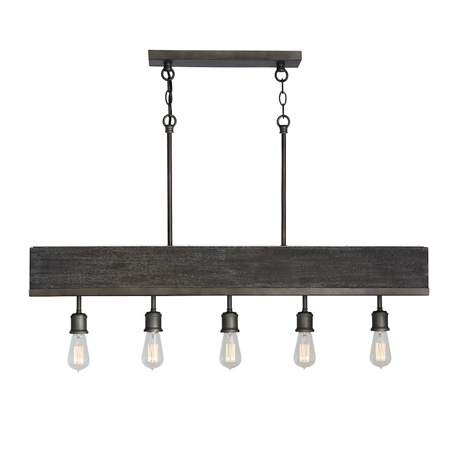 Capital Lighting Ashton 5 Light Island, Carbon Grey/Iron Silk