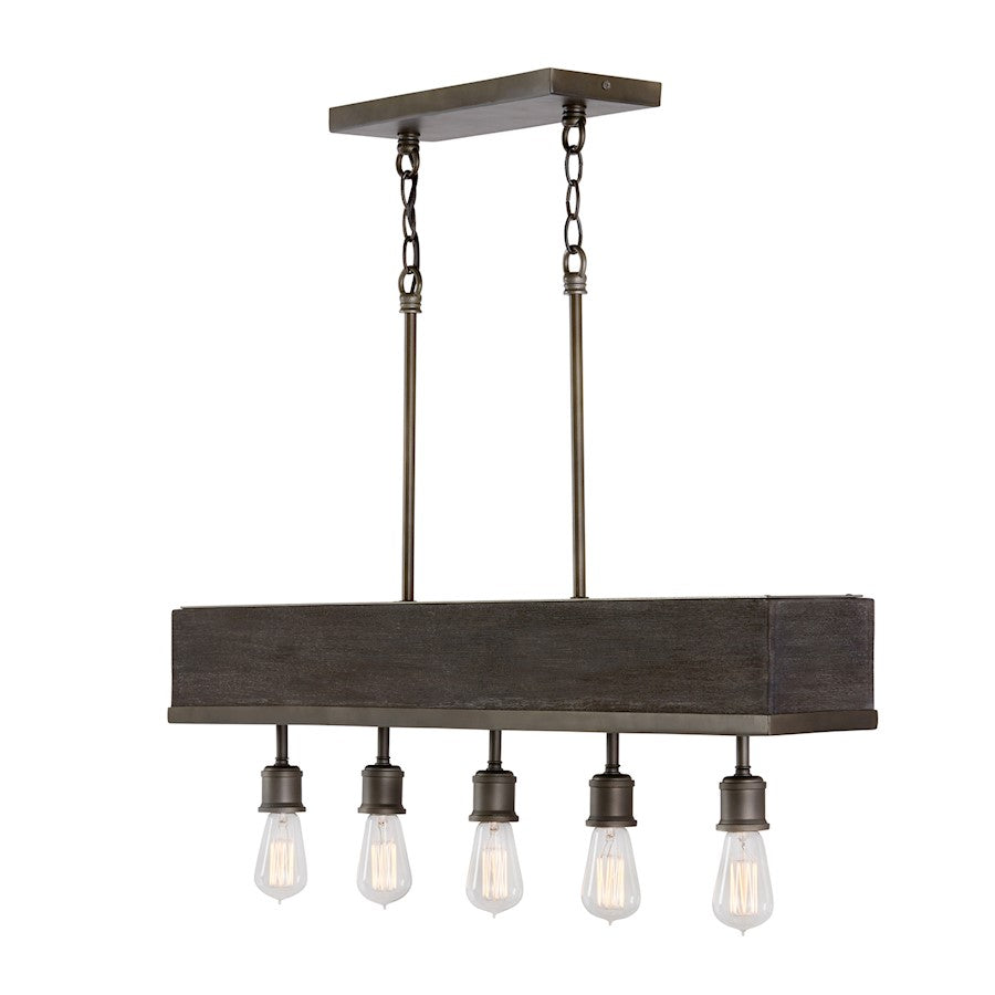 Capital Lighting Ashton 5 Light Island, Carbon Grey/Iron Silk