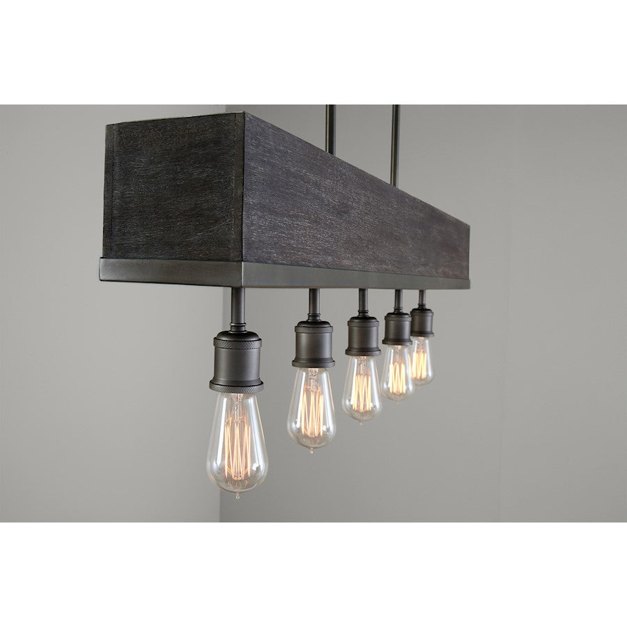 Capital Lighting Ashton 5 Light Island, Carbon Grey/Iron Silk