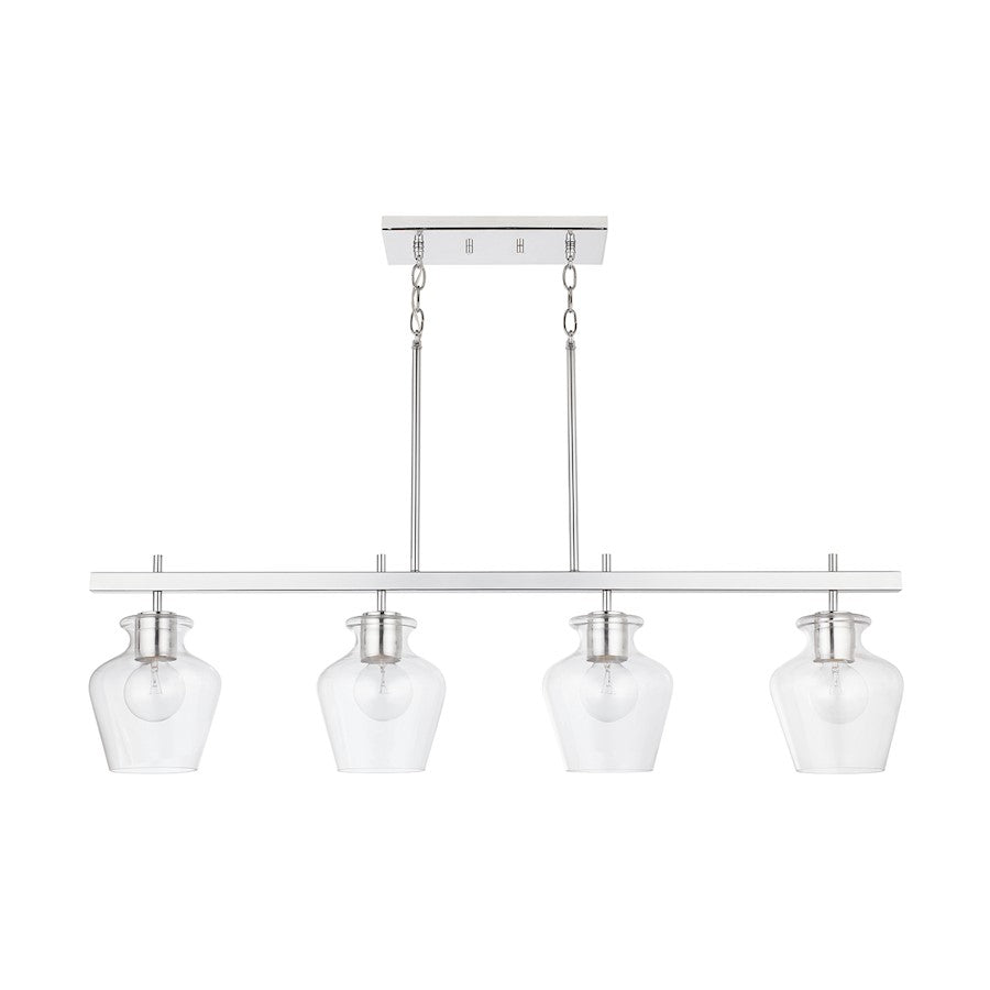 Capital Lighting Danes 4-Light Island, Chrome/Clear - 838141CH-489