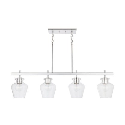 Capital Lighting Danes 4 Light Island, Chrome/Clear Glass