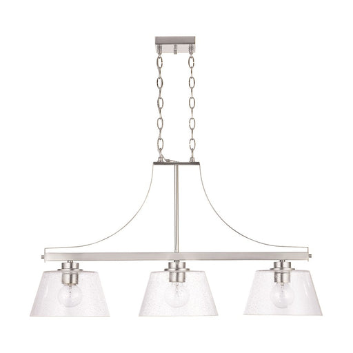 Capital Lighting 3-Light Small Island, Brushed Nickel/Clear Seeded - 838434BN