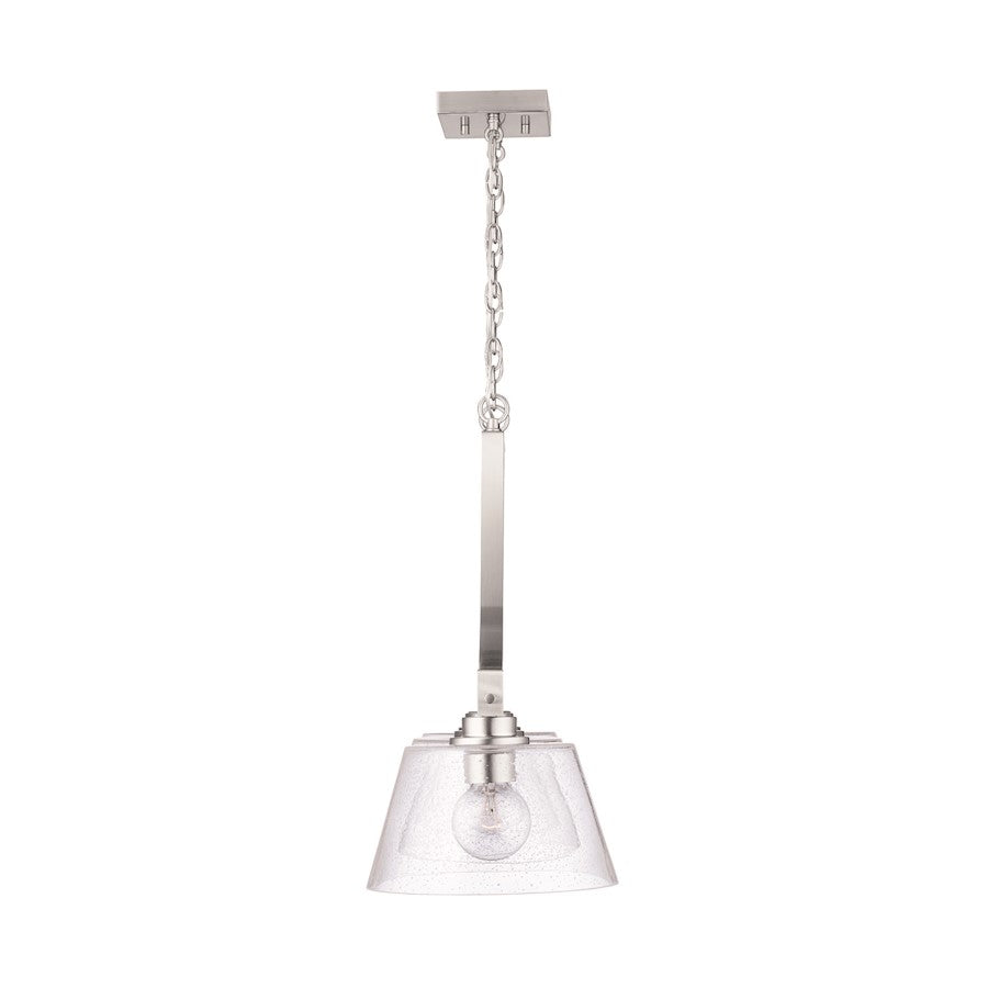 Homeplace Lighting Mattie 3 Light Island, Brushed Nickel/Clear Seeded