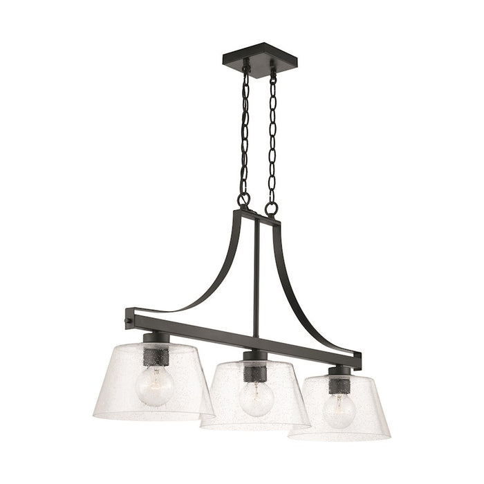 Capital Lighting 3-Light Small Island, Matte Black/Clear Seeded - 838434MB