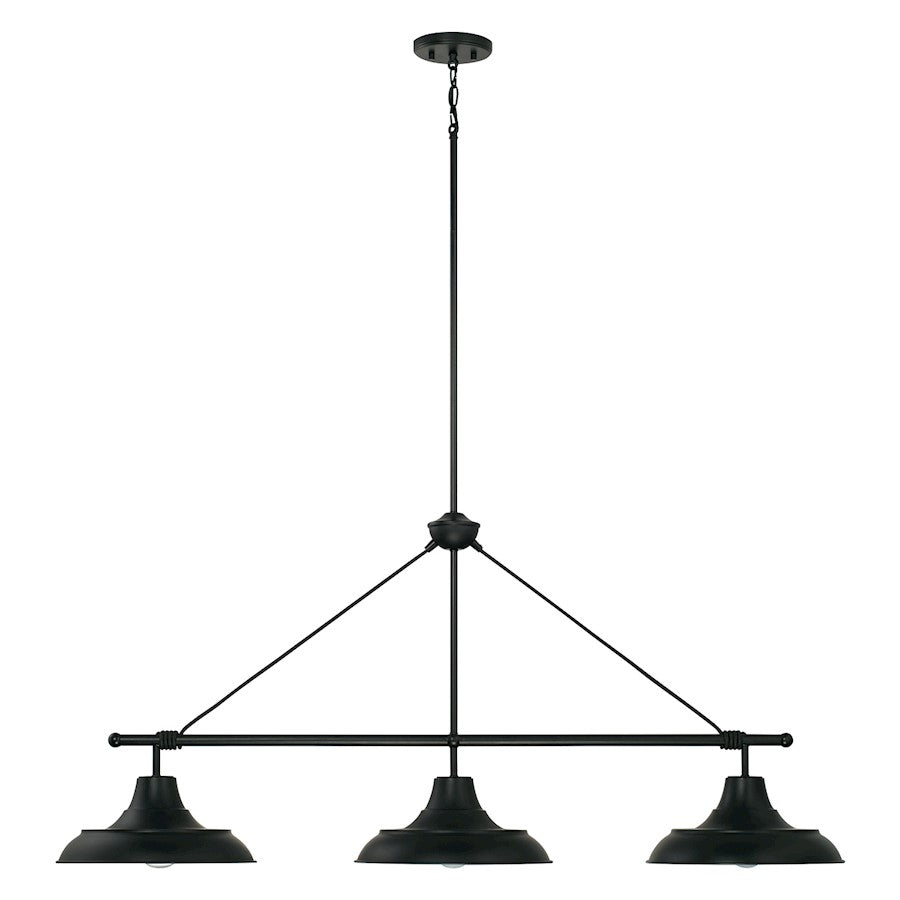 Capital Lighting Jones 3 Light Island in Matte Black - 842131MB