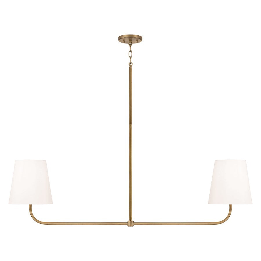 Capital Lighting Brody 2 Light Island, Brass/White - 849421AD