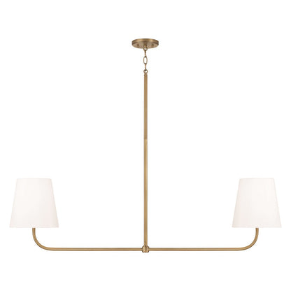 Capital Lighting Brody 2 Light Island, Brass/White - 849421AD