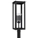 Capital Lighting Hunt 4 Light Outdoor Post-Lantern, Black/Clear - 934643BK