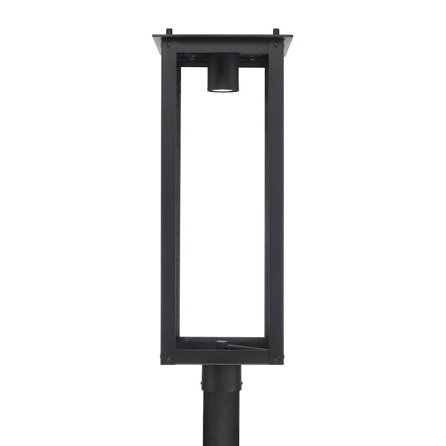 Capital Lighting Hunt 1 Light Outdoor Post-Lantern, Black/Clear