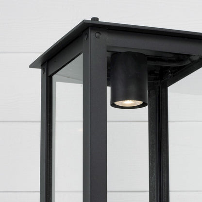 Capital Lighting Hunt 1 Light Outdoor Post-Lantern, Black/Clear