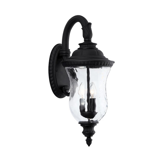 Capital Lighting Ashford 3-Light Outdoor Wall Mount, Black/Water - 939831BK