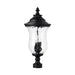 Capital Lighting Ashford 3-Light Outdoor Post Mount, Black/Water - 939832BK