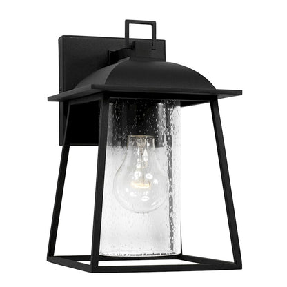 Capital Lighting Durham 1 Light 6" Outdoor Wall Lantern, Black/Clear - 943611BK