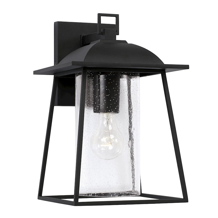 Capital Lighting Durham 1 Light 8" Outdoor Wall Lantern, Black/Clear - 943612BK