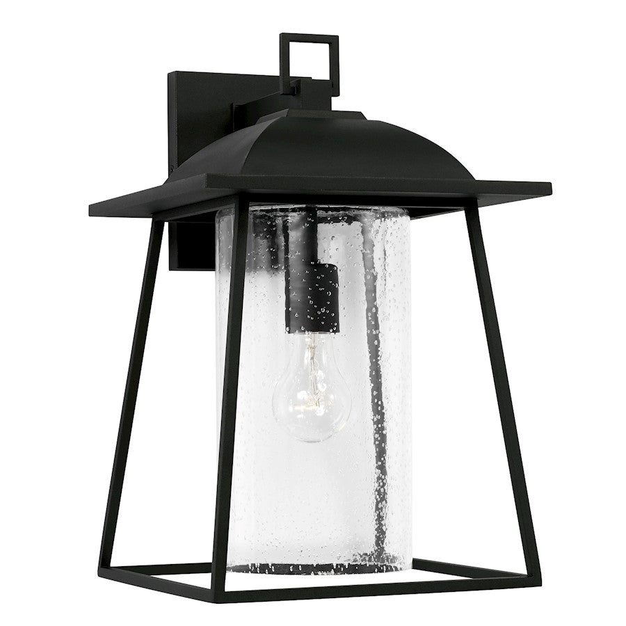 Capital Lighting Durham 1 Light 10" Outdoor Wall Lantern, Black/Clear - 943613BK