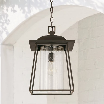 Capital Lighting Durham 1 Light Outdoor Hanging Lantern, Clear