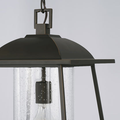 Capital Lighting Durham 1 Light Outdoor Hanging Lantern, Clear