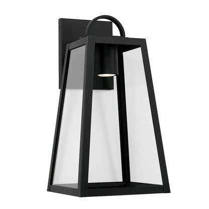 Capital Lighting Leighton 1 Light 10" Outdoor Wall Lantern, Black - 943712BK-GL