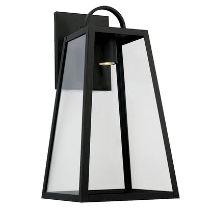 Capital Lighting Leighton 1 Light 12" Outdoor Wall Lantern, Black - 943713BK-GL