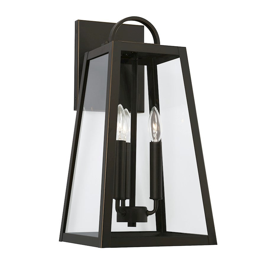 Capital Lighting Leighton 3 Light Outdoor Wall Lantern, Bronze/Clear - 943732OZ