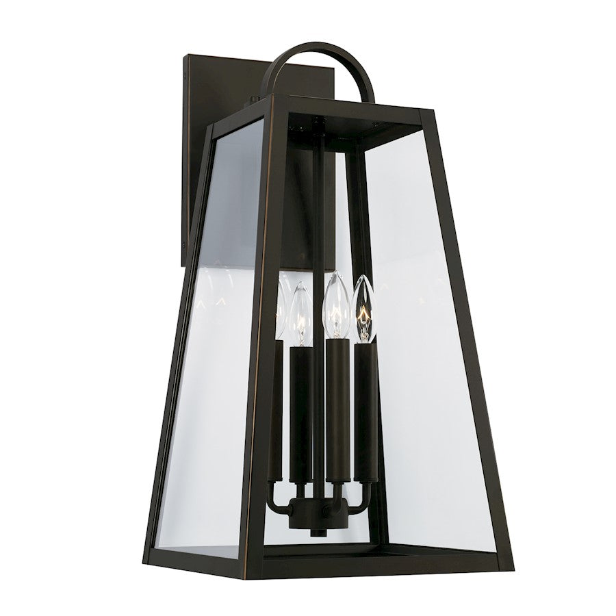 Capital Lighting Leighton 4 Light Outdoor Wall Lantern, Bronze/Clear - 943743OZ