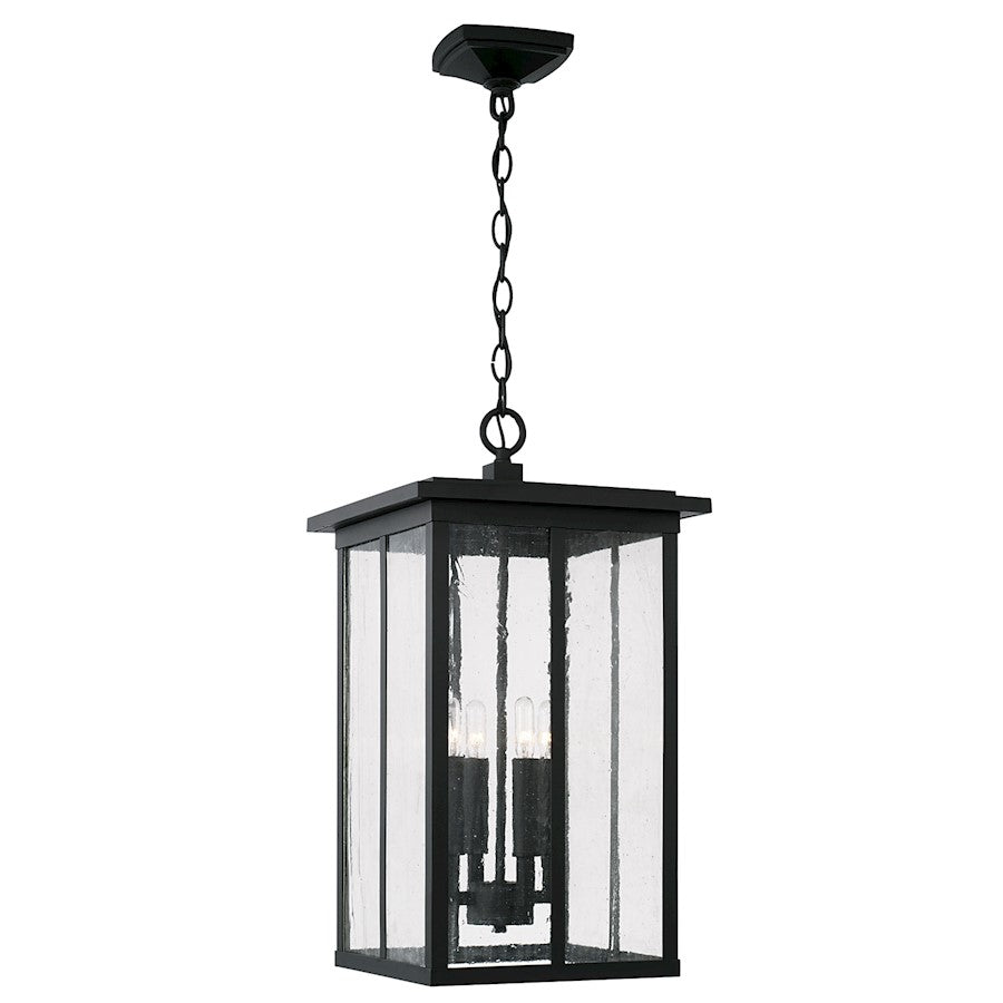 Capital Lighting Barrett 4 Light Outdoor Hanging Lantern, Black - 943844BK