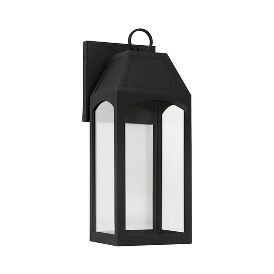 Capital Lighting Burton 6" Outdoor Wall Lantern, Twist Lock, BK - 946311BK-GL