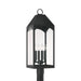 Capital Lighting Burton 4 Light Outdoor Post-Lantern, Black/Clear - 946343BK