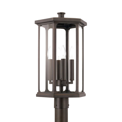 Capital Lighting Walton 4 Light Outdoor Post-Lantern, Bronze/Clear - 946643OZ