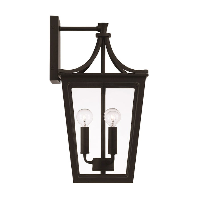 Capital Lighting Adair Outdoor Wall Lantern, Black/Clear