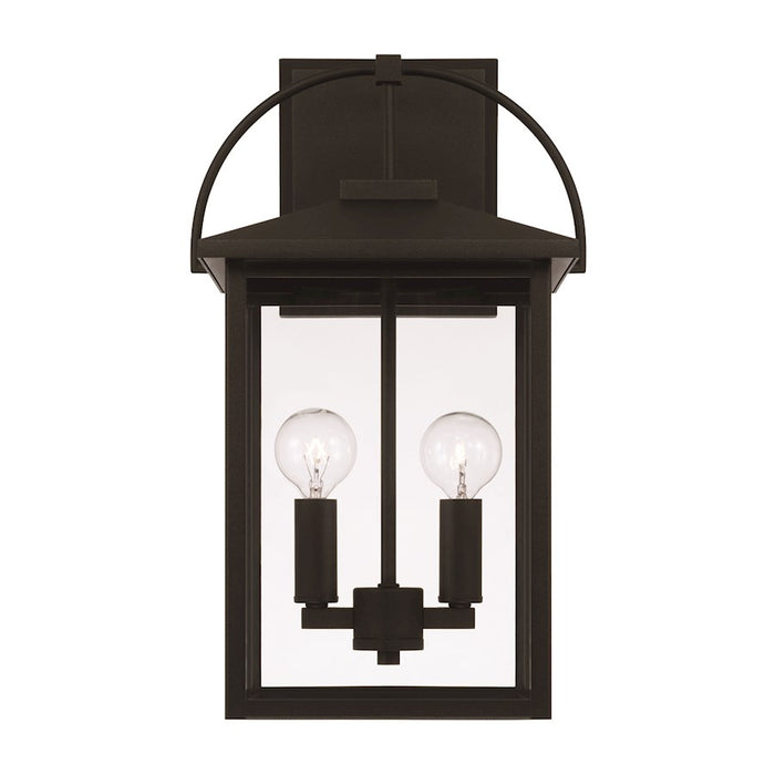 Capital Lighting Bryson Outdoor Wall Lantern, Black/Clear