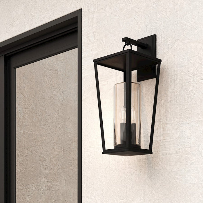 Capital Lighting Elliott 3 Light Outdoor Wall Lantern, Black/Clear
