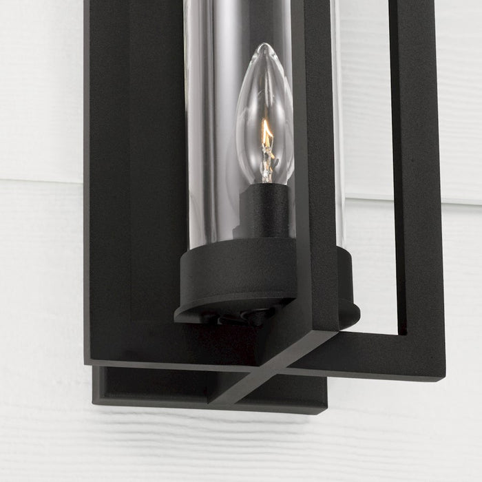 Capital Lighting Kent Outdoor Wall Lantern, Black/Clear