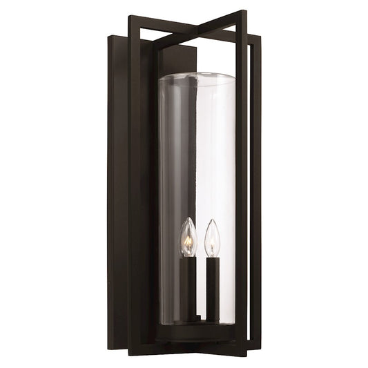 Capital Lighting Kent 3 Light Outdoor Wall Lantern, Black/Clear - 948231BK