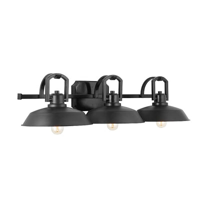 3 Light Bathroom Vanity Light, Matte Black