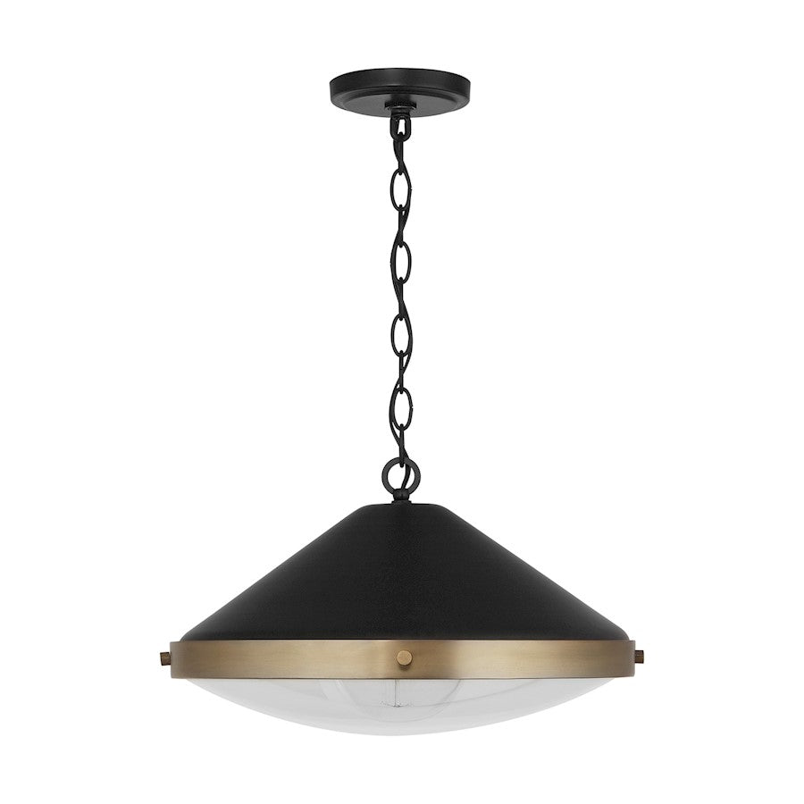 Austin Allen & Co. Polaris 1-Light Pendant, Aged Brass and Black - 9D315A