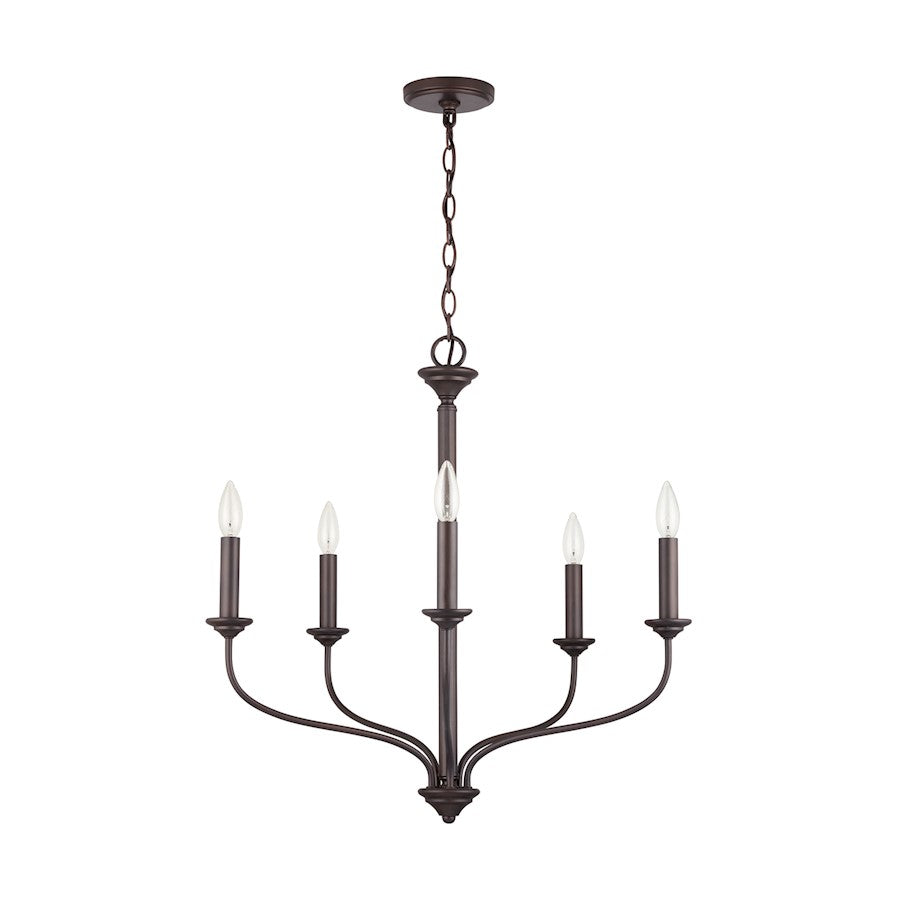 Austin Allen & Co. 5-Light Chandelier, Old Bronze - 9F374A