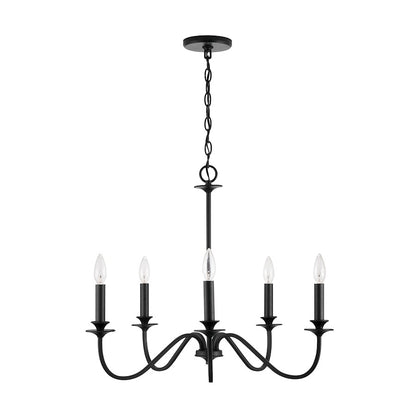 Austin Allen & Co. 5-Light Candelabra Chandelier, Matte Black - 9F375A