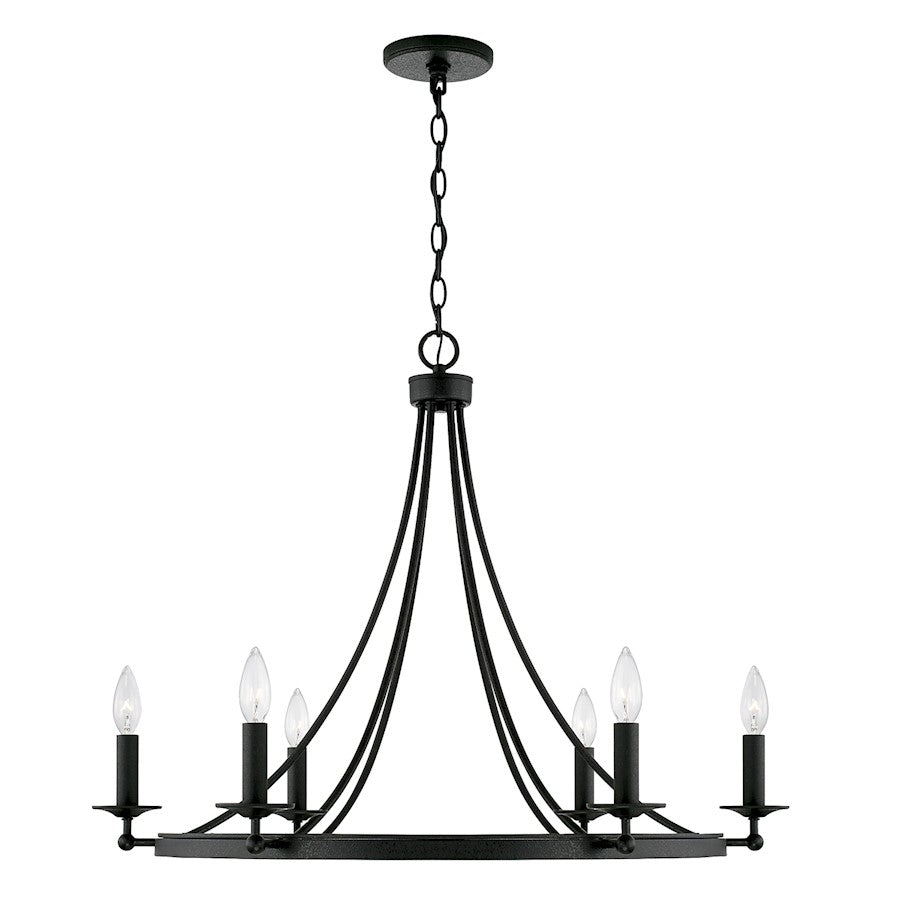 Austin Allen & Co. 6-Light Chandelier, Black Iron - AA1005BI